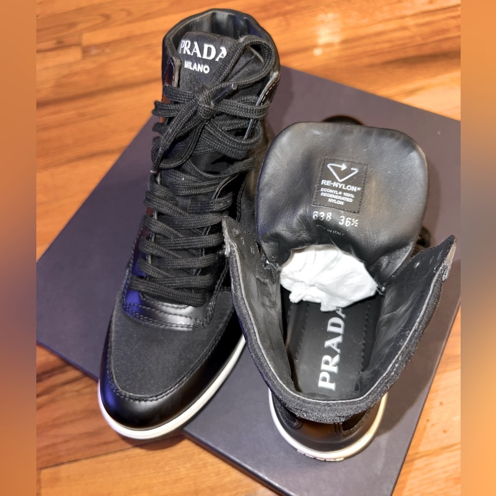 PRADA High-Top Sneakers SIZE 36.5 - Picture 10 of 12